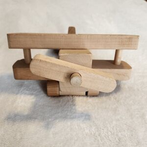 Vintage Raintree Handmade Wooden Toy Biplane